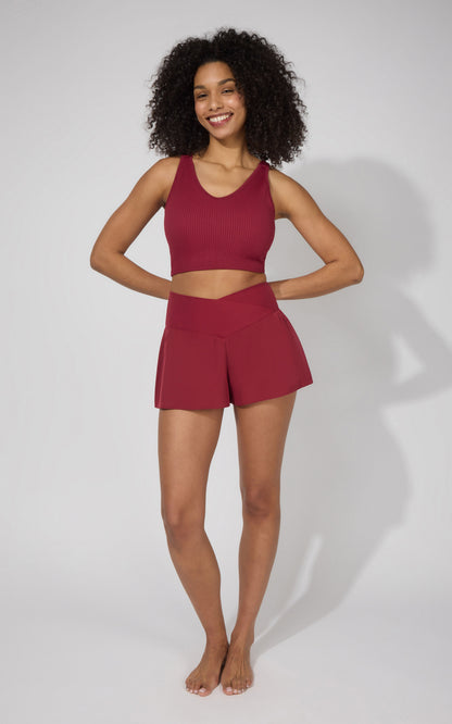 90 Degree by Reflex Ribbed Alamo Bra Tank & Lightstreme Crossfire Short Set