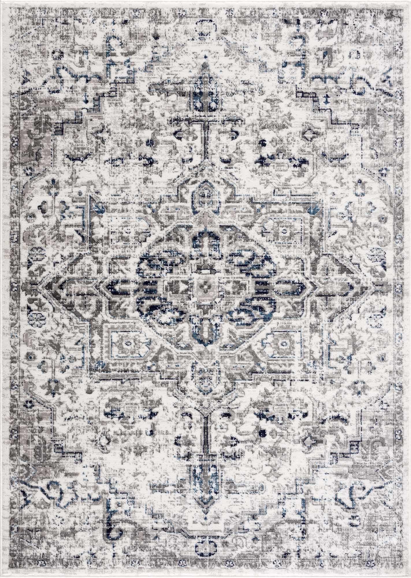 Buenaventura Cream & Navy Area Rug - Clearance