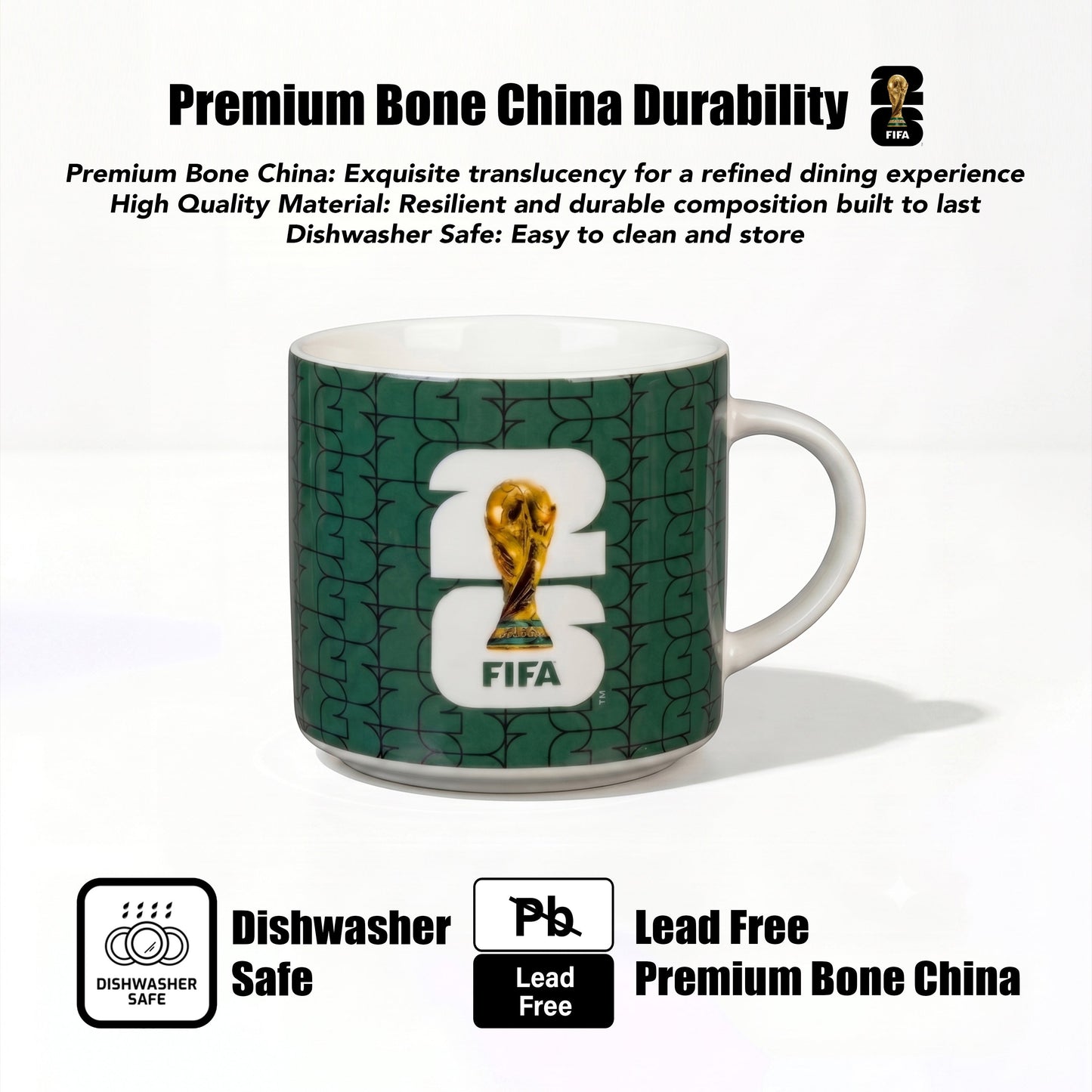 FIFA Trophy Mug 21.9 OZ./650 Ml Color Glaze Bone China