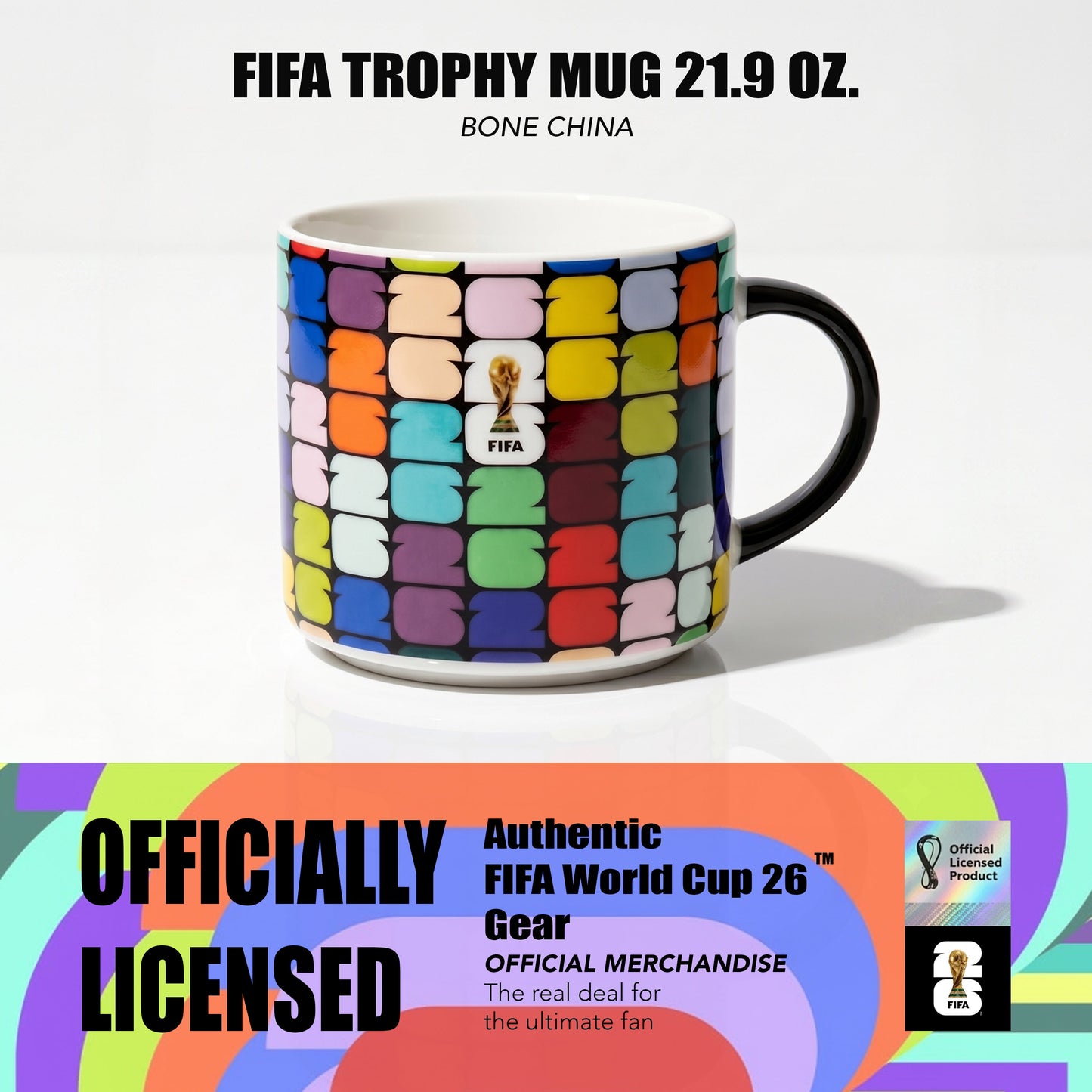 FIFA Trophy Mug 21.9 OZ./650 Ml Color Glaze Bone China