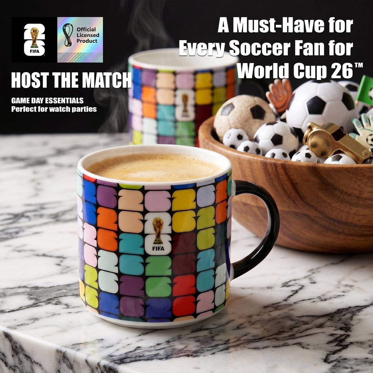 FIFA Trophy Mug 21.9 OZ./650 Ml Color Glaze Bone China