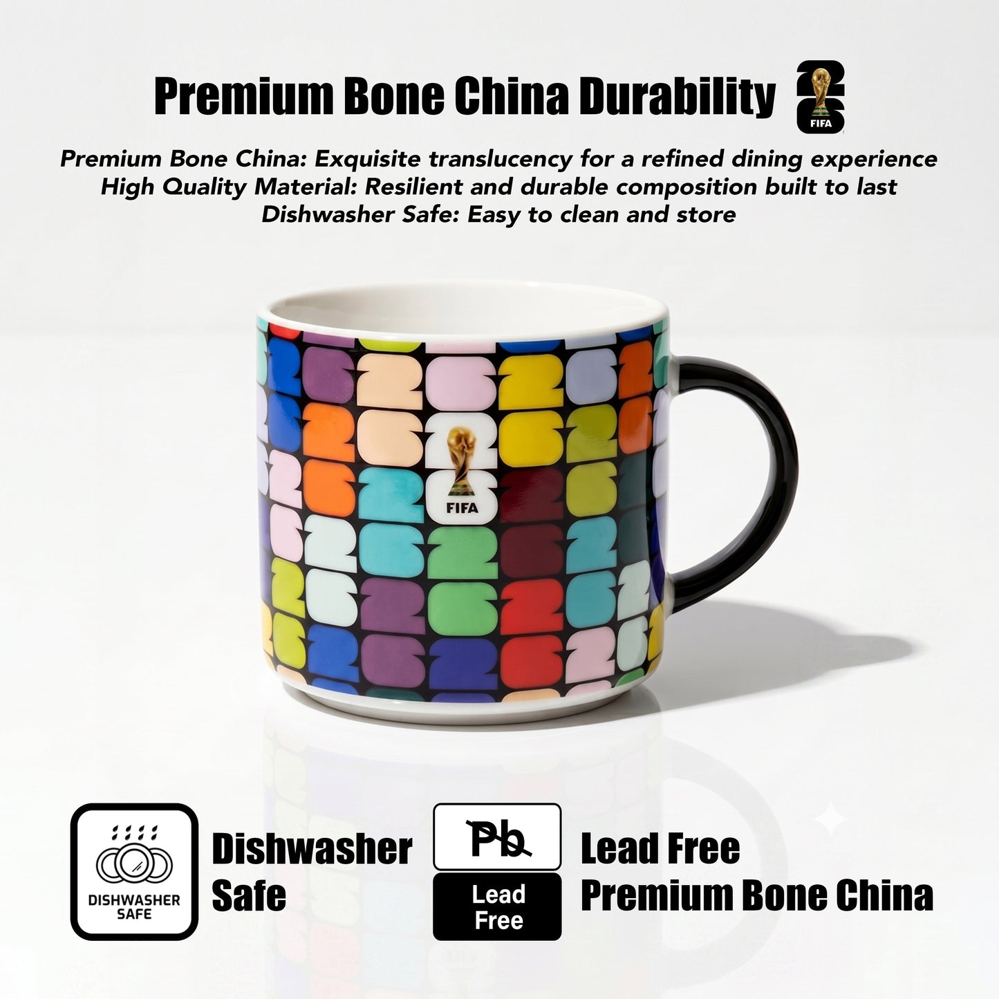 FIFA Trophy Mug 21.9 OZ./650 Ml Color Glaze Bone China