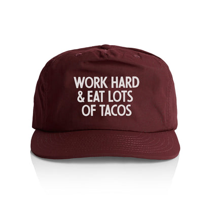 Frankie Jean Work Hard & Eat Tacos Nylon Snapback