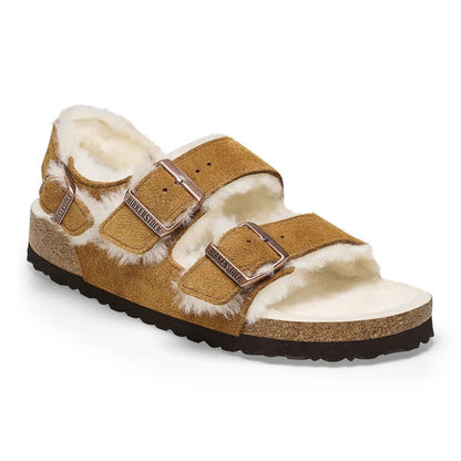 Birkenstock Unisex Milano Suede Shearling Suede Leather Mink