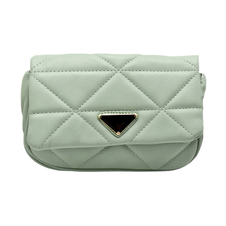 Faux Leather Rectangle Clutch Crossbody Bag