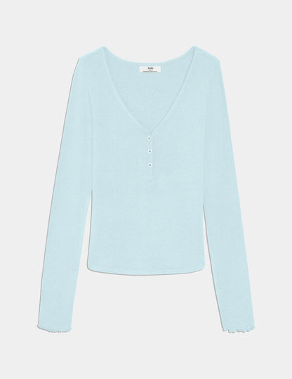 Modal Rib Long Sleeve Henley - Last Call