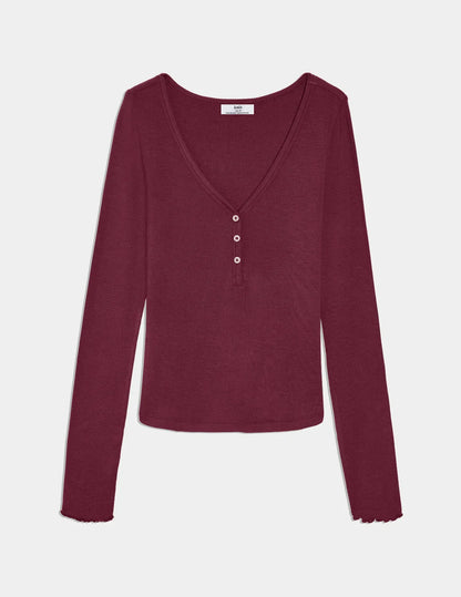Modal Rib Long Sleeve Henley