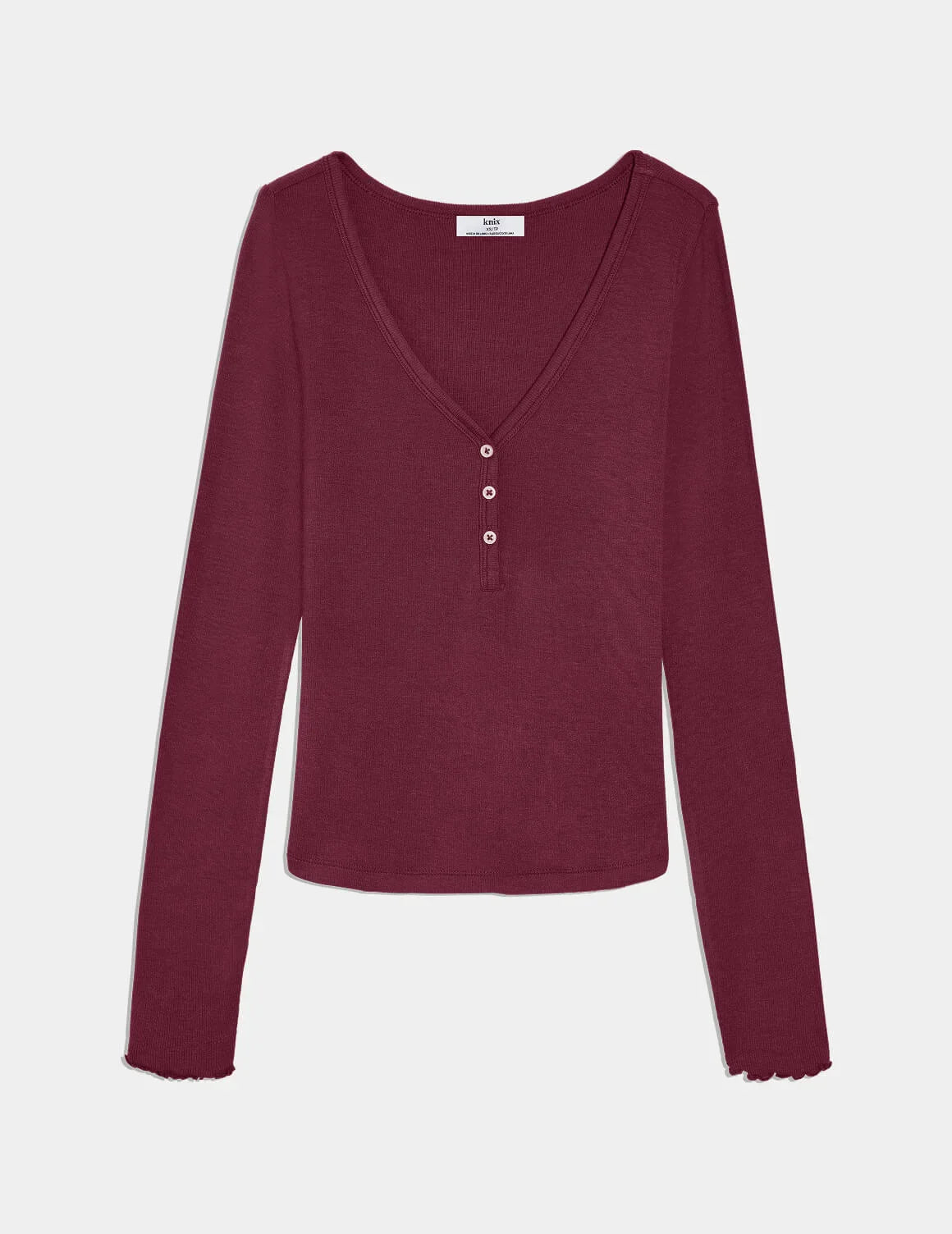 Modal Rib Long Sleeve Henley - Last Call