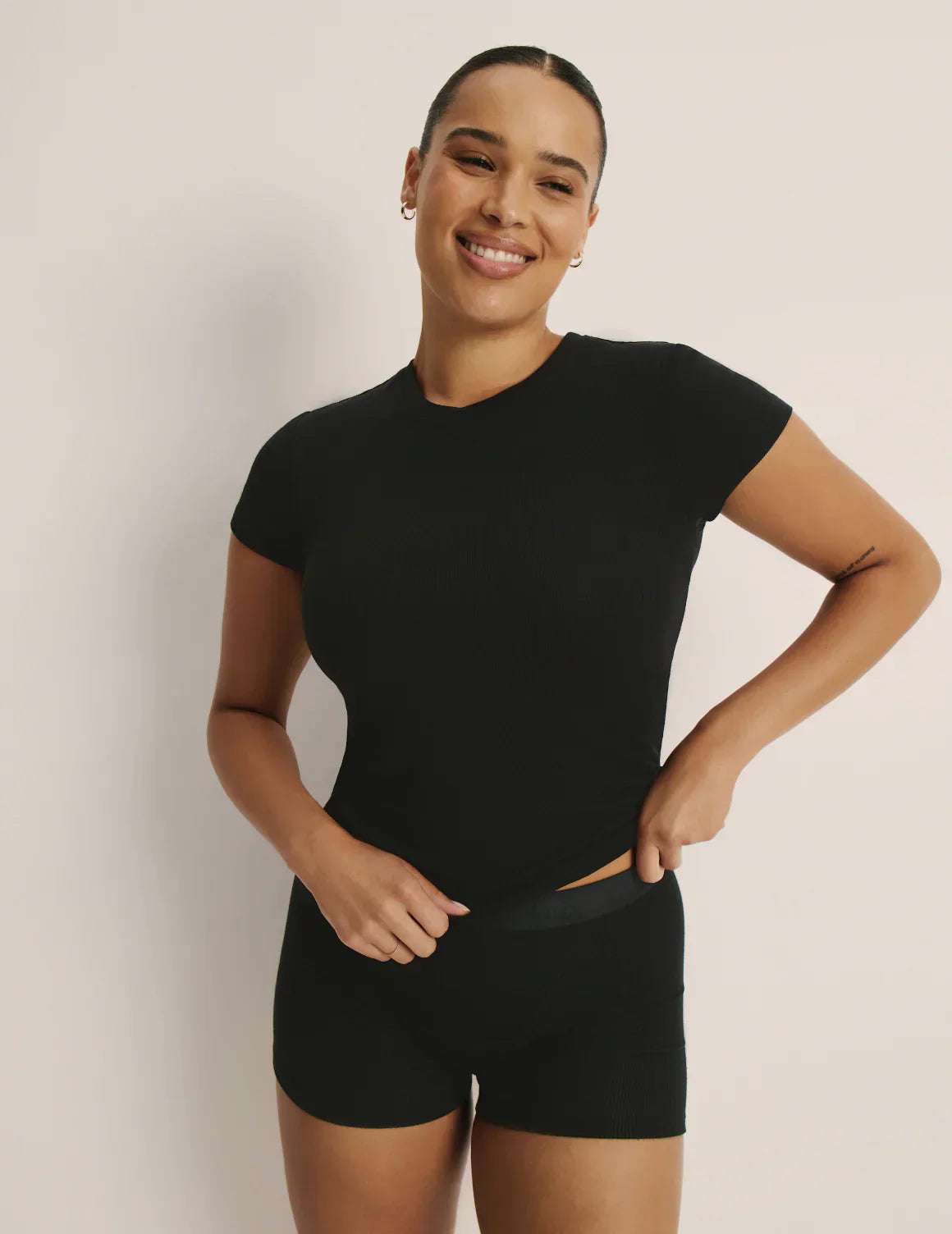 Modal Rib Tee (Black)