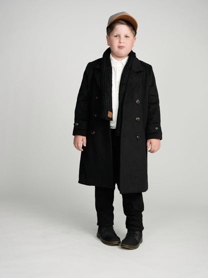 Black Double Breasted Peacoat
