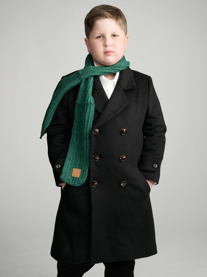 Black Double Breasted Peacoat
