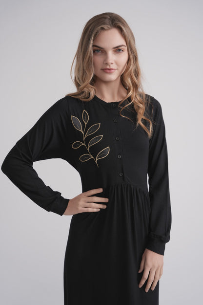 Gold Leaf Embroidered Nightgown