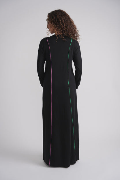 Colored Taping Trim Nursing Nightgown