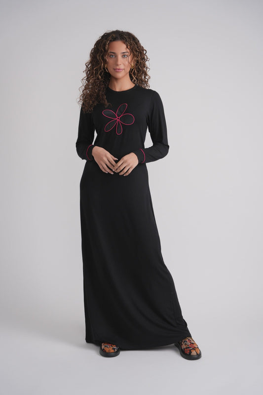 Embroidered Flower Nightgown