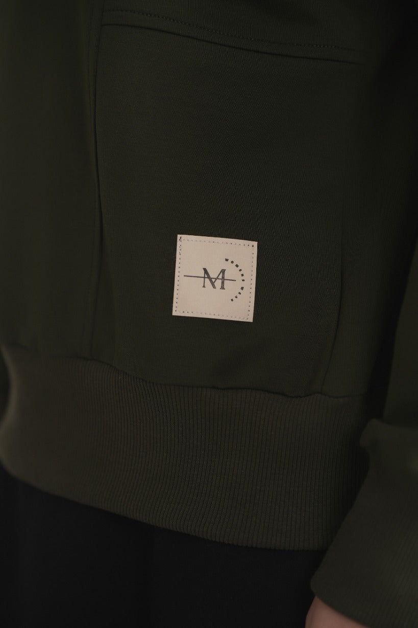 French Terry Sweatshirt with Logo - Khaki
