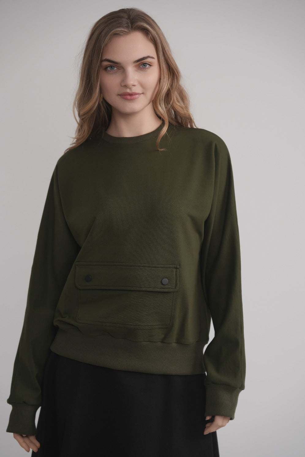 Front Pocket Sweatshirt - Khaki