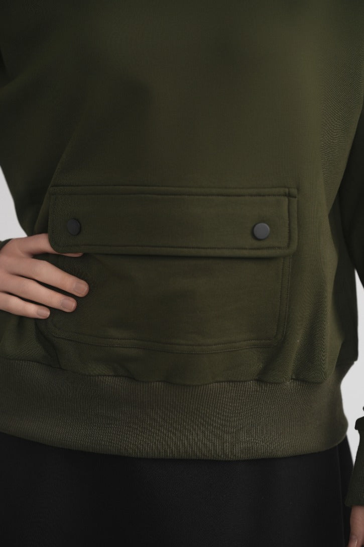 Front Pocket Sweatshirt - Khaki