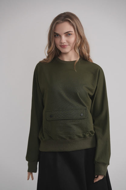 Front Pocket Sweatshirt - Khaki