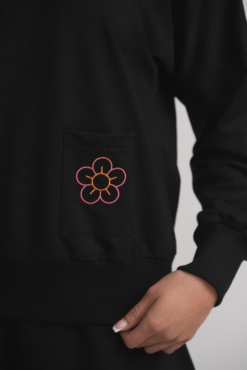 Embroidered Pocket Sweatshirt
