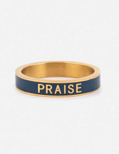 Elevated Faith Navy Enamel Praise Ring