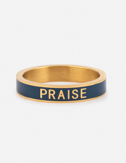 Elevated Faith Navy Enamel Praise Ring