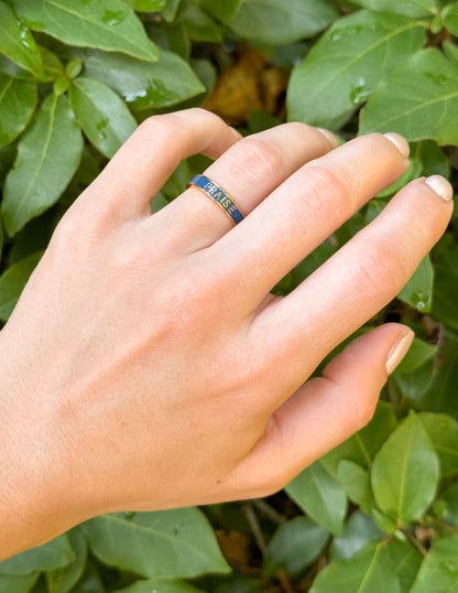Elevated Faith Navy Enamel Praise Ring
