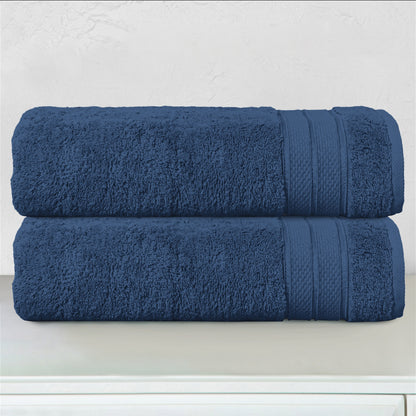 Elegant Comfort 2-Piece Turkish Cotton Three Line Popcorn Bath Towel Set, 27 x 54 inch