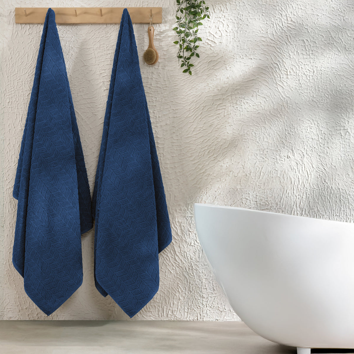Elegant Comfort 2-Pack Premium Turkish Cotton Braided Bath Towel Set, 27 x 54 inch