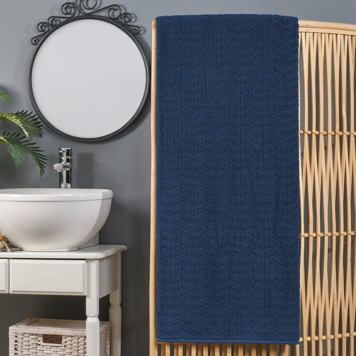 Elegant Comfort 1-Piece Premium Turkish Cotton Braided Oversized Bath Sheet Towel 40 x 80 Inch