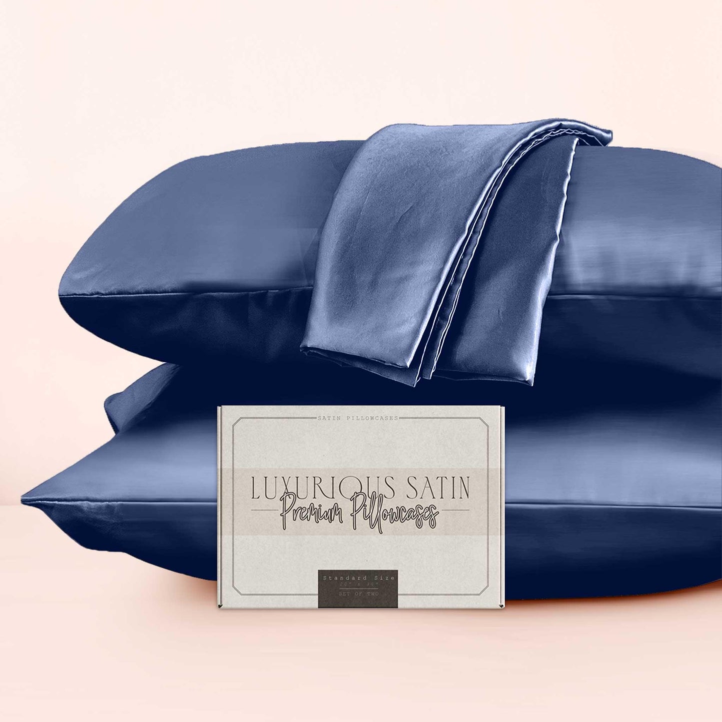 Elegant Comfort Set of 2 - Satin Pillowcases