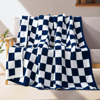 Elegant Comfort 50" x 70"  Ultra Soft Checkered Knitted Throw Blanket