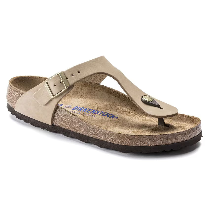 Birkenstock Gizeh Soft Footbed Nubuck Leather Sandals