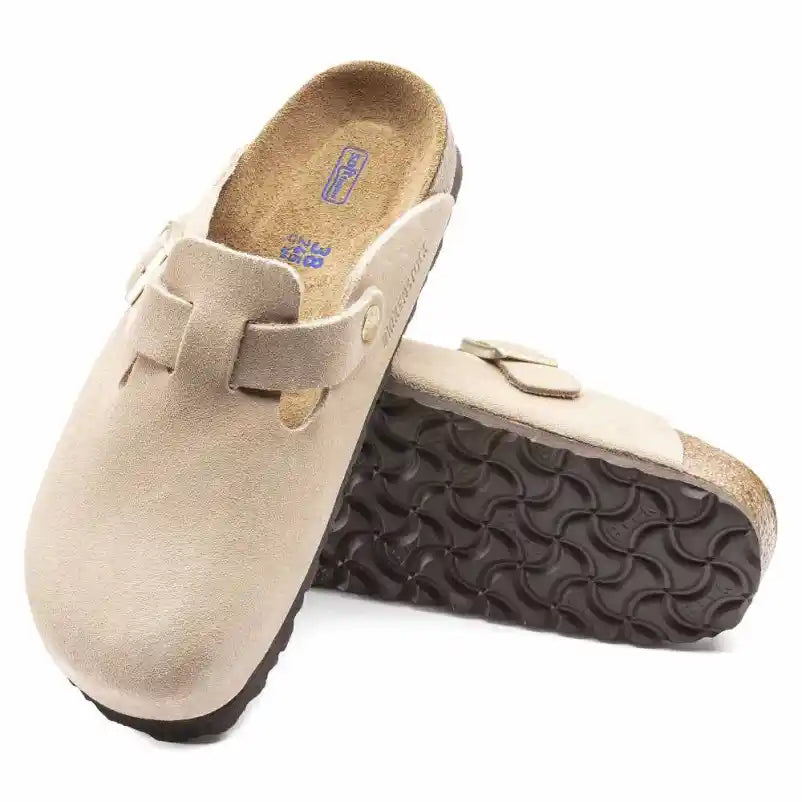Birkenstock Boston Soft Footbed Suede Leather Clogs