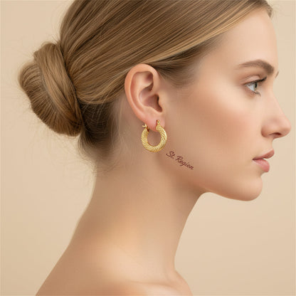 18k Gold Plated Braided Hoop Earrings