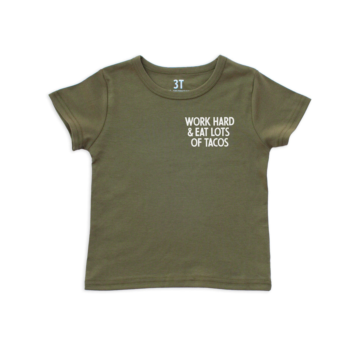 Frankie Jean Work Hard & Eat Tacos Kids Tee