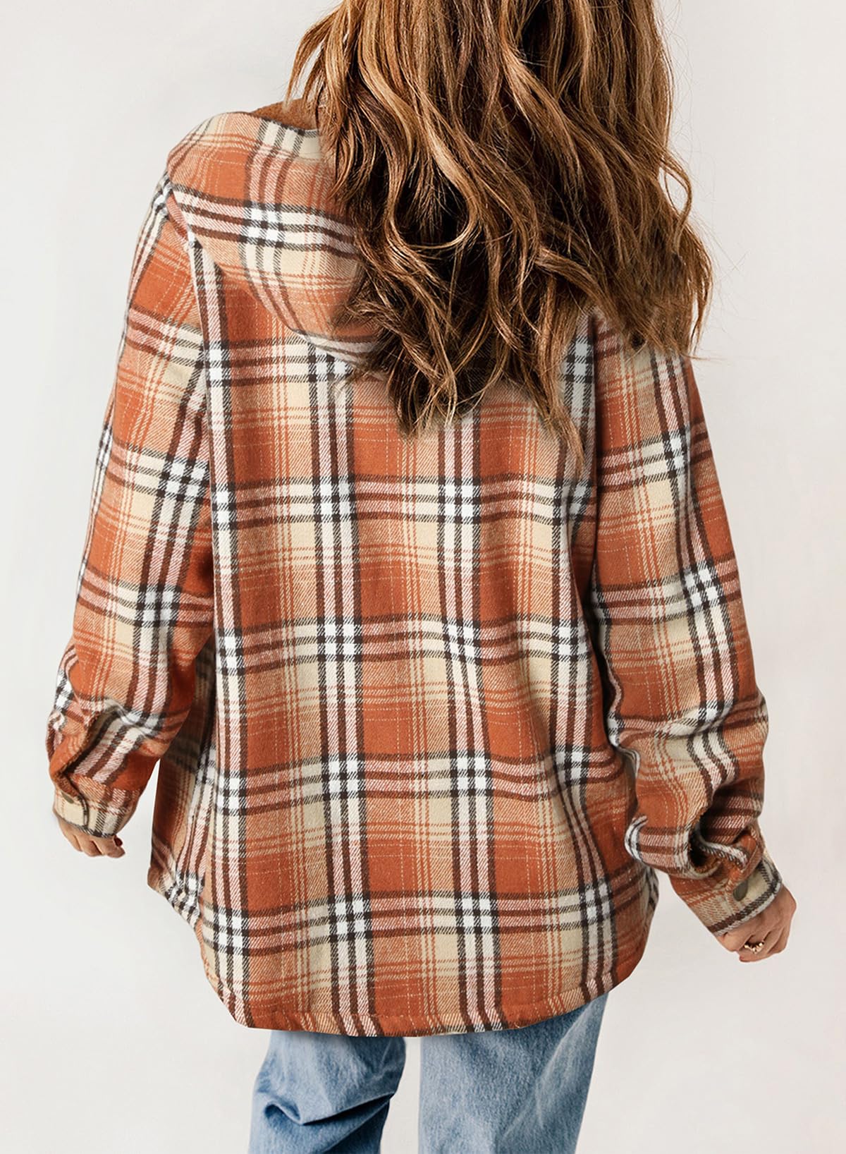 ⭐Women's Thickened Flannel Long Sleeve Plaid Jacket Coat with Hood(Buy 2 Free Shipping)