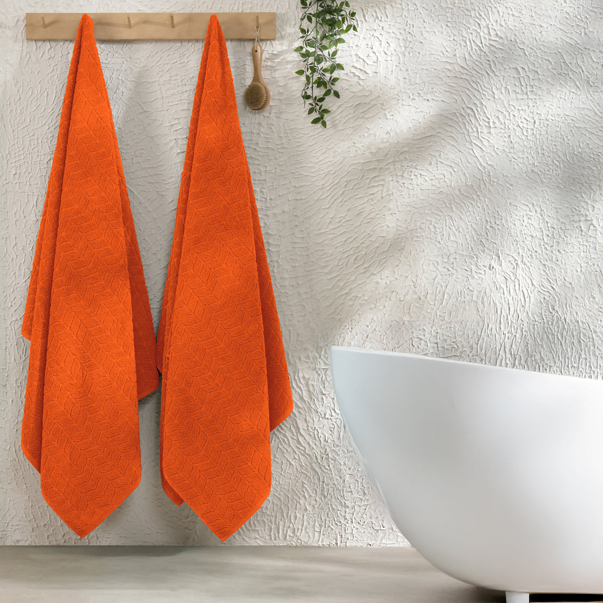 Elegant Comfort 2-Pack Premium Turkish Cotton Braided Bath Towel Set, 27 x 54 inch