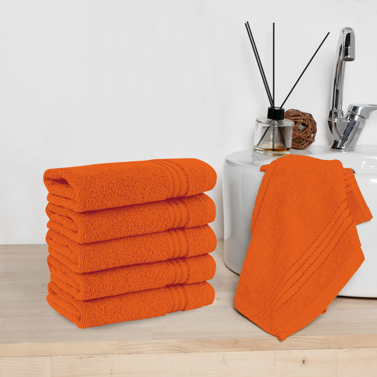 Elegant Comfort 6 Pack Premium Turkish Cotton Washcloths Set, 13 x 13 inch
