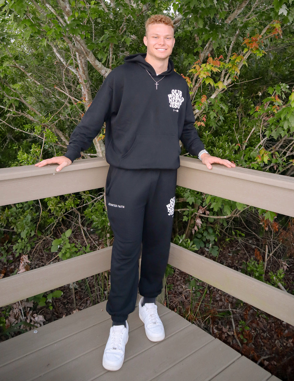 Elevated Faith Our World Needs Jesus Black Unisex Sweatpant