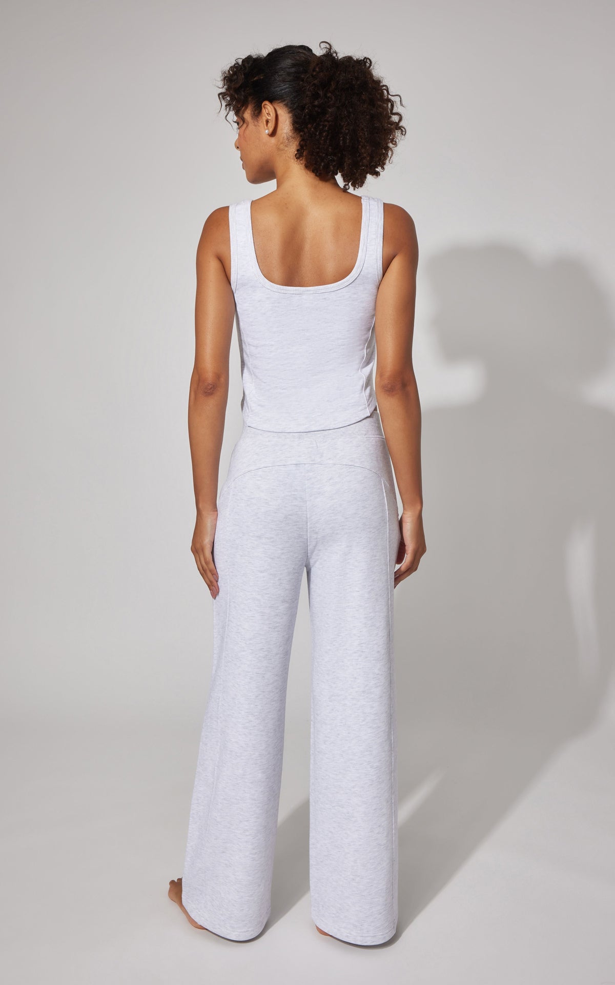 90 Degree by Reflex Terry Corset Tank & Fleece Wide Leg Pant Set