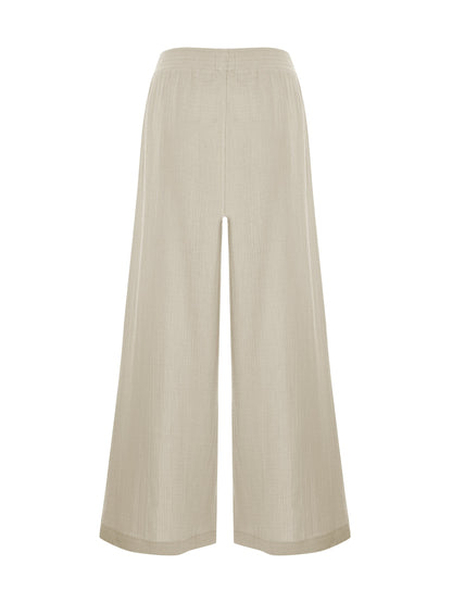 Aura Palazzo Pants - Oatmeal