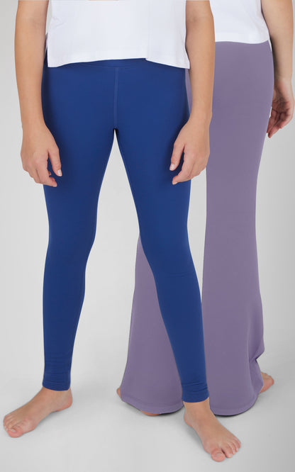 90 Degree by Reflex Girls 2 Pack Polarlux Everyday Full Length Tight and Polarlux Everyday Flared Leg Pant