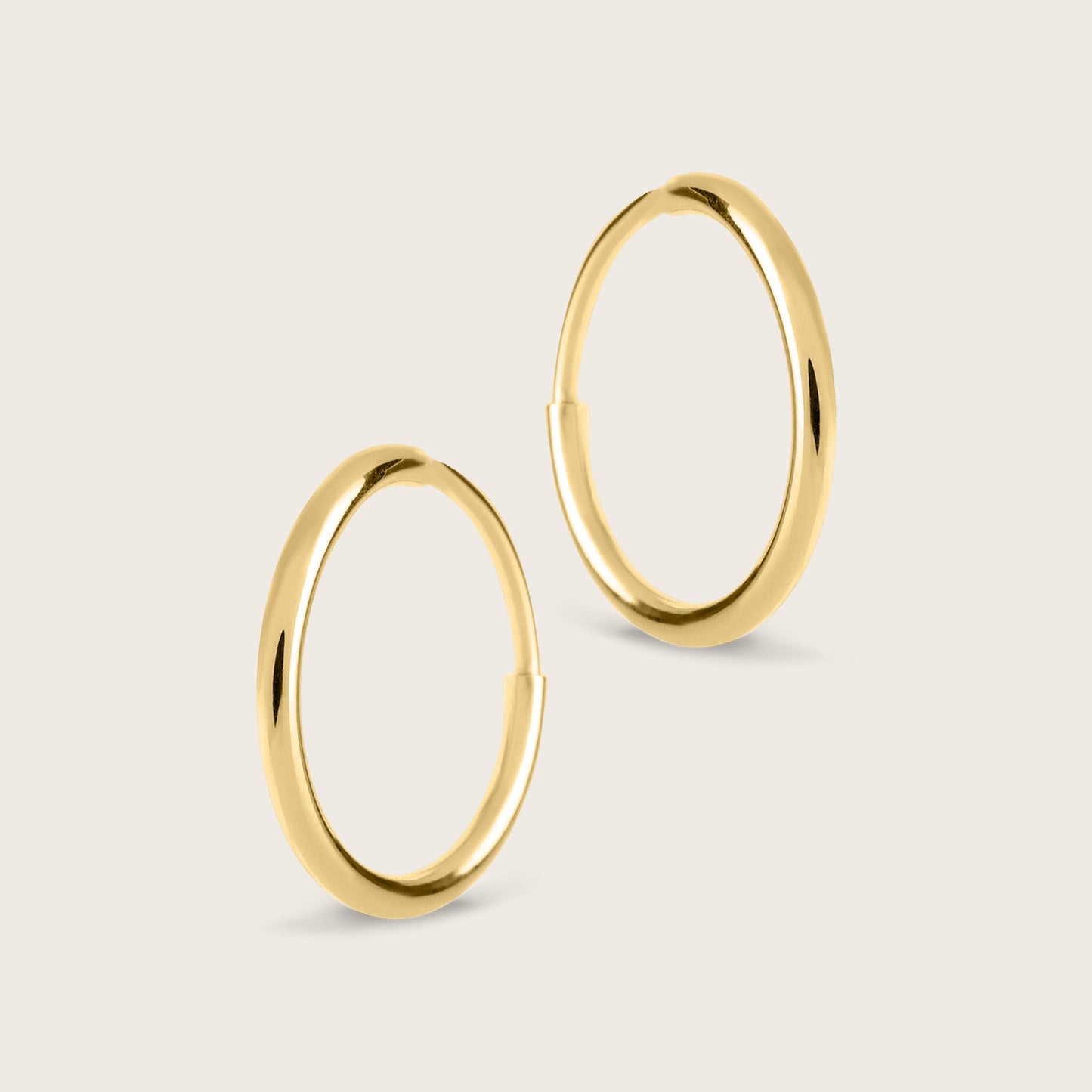 14k Yellow Gold Infinity Hoop Earrings