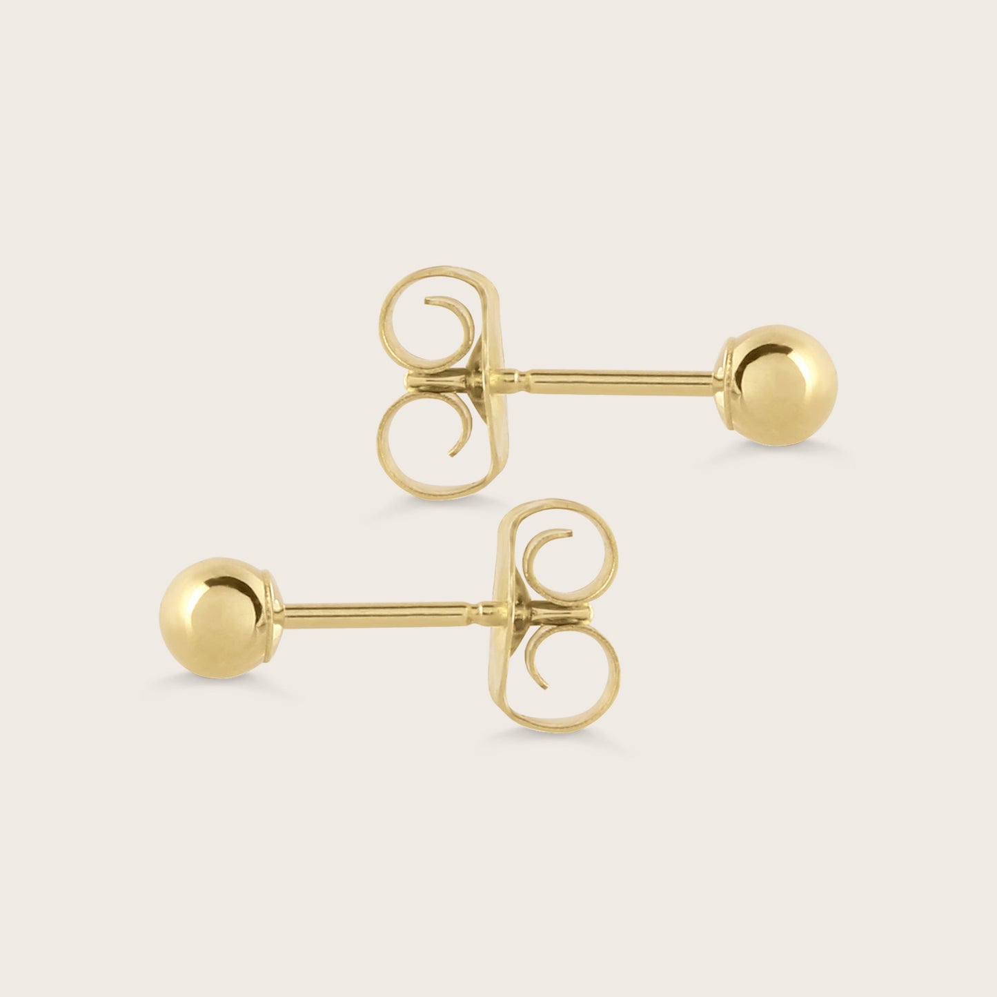 14k Yellow Gold Sphere Stud Earrings