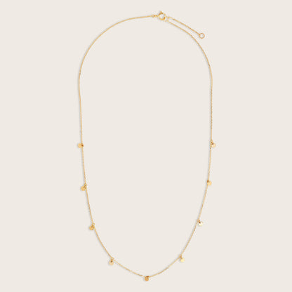14k Yellow Gold Circle Charm Station Necklace