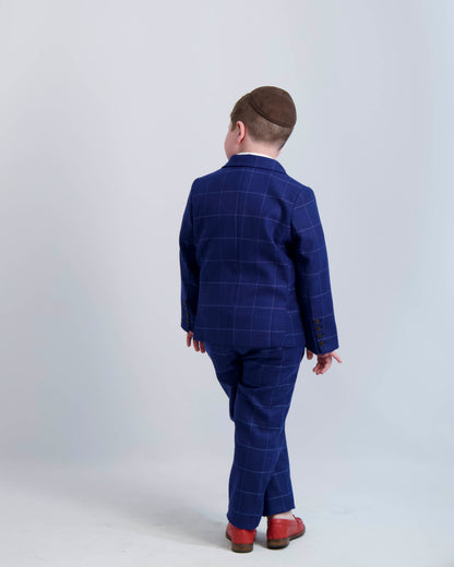 Blue Windowpane Dress Pants