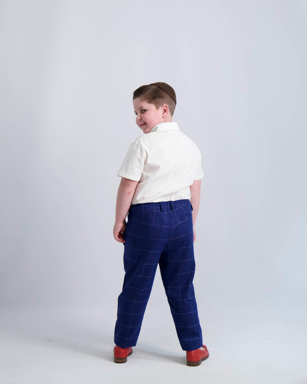 Blue Windowpane Dress Pants