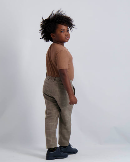 Gingerbread Ribbed Button Top