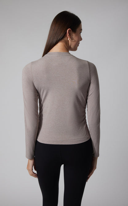 90 Degree by Reflex 2 PK Cationic Jersey Crew Neck Top with Side Ruching and Everyday Crew Neck Top