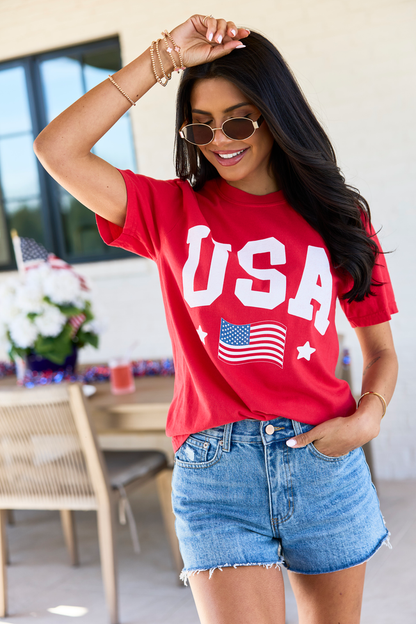 Athletic USA Flag Red Graphic Tee